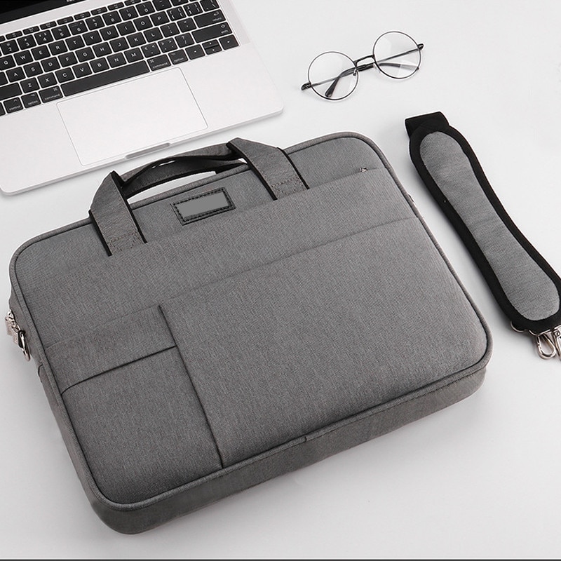 Geanta laptop portabila, 13'', 14'', 15'', 16'' inch, pentru notebook, ultrabook， Fudisenn®, impermeabila, 1 compartiment principal, 4 compartimente exterioare, gri, 43.5x32x6.5cm