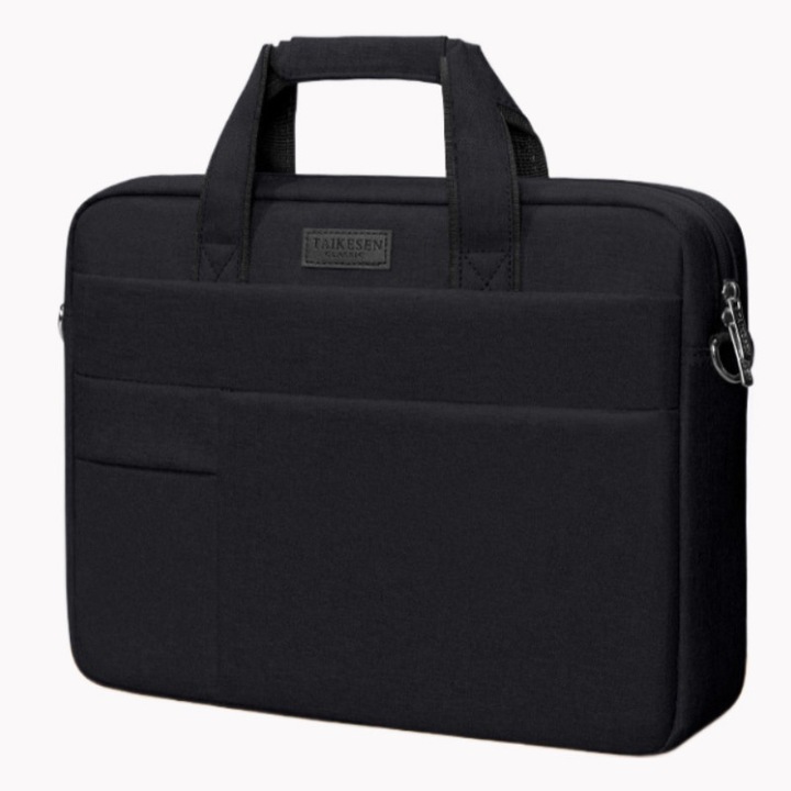 Geanta laptop portabila, 13'', 14'', 15'', 16'' inch, pentru notebook, ultrabook， Fudisenn®, impermeabila, 4 compartimente 13-16inch, 43.5x32x6.5cm, negru