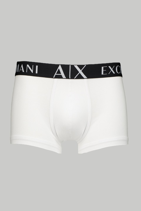 ARMANI EXCHANGE, Boxeri cu banda logo in talie, Alb