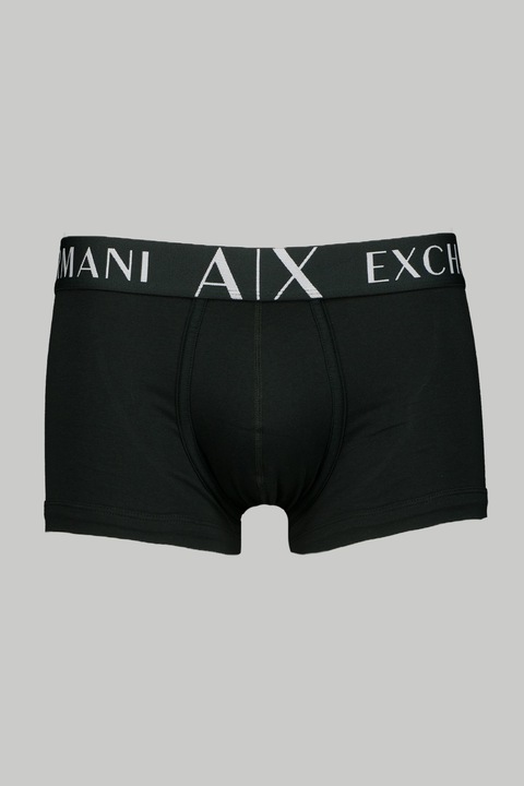 ARMANI EXCHANGE, Boxeri cu banda logo in talie, Verde inchis