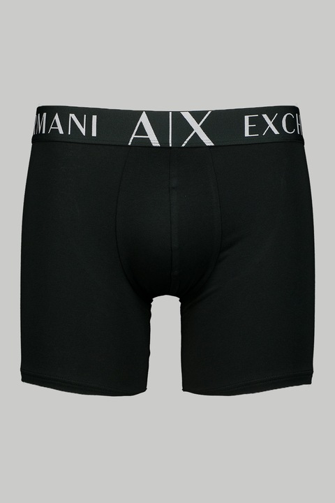 ARMANI EXCHANGE, Boxeri cu banda logo in talie, Verde inchis