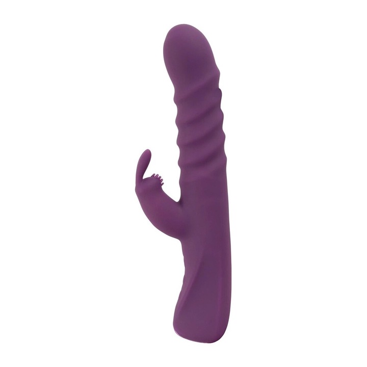 Вибратор с тласкаща функция, Javida, Зареждане чрез USB, Лилав, 23.7x3.7 cm