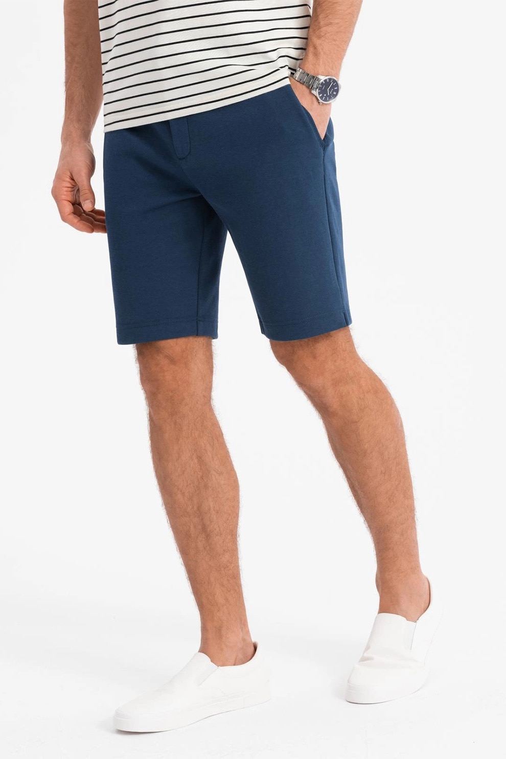 OMBRE, Pantaloni scurti cu buzunare oblice, Bleumarin, S
