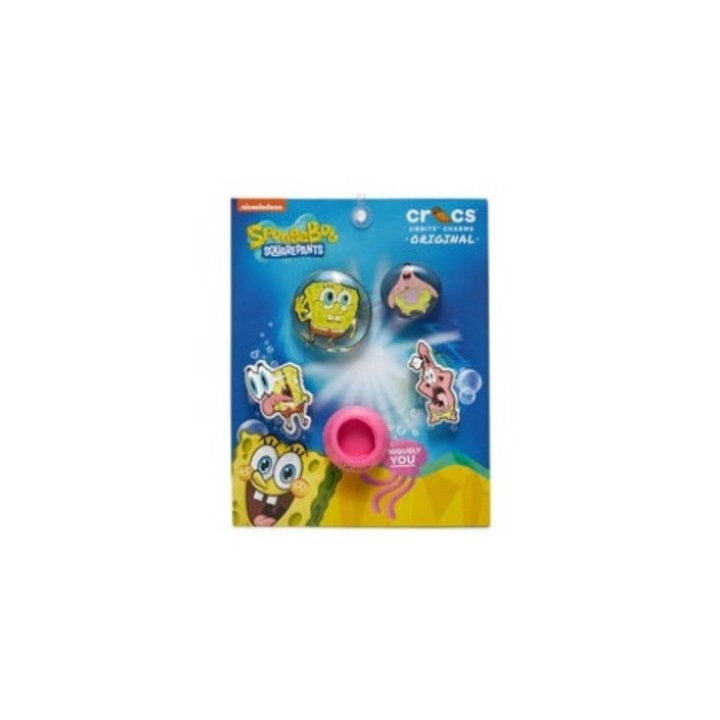 Set 5 accesorii Crocs, cu Spongebob, plastic, multicolor