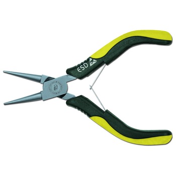 Cleste cu varfuri rotunde ESD cu maner bimaterial marca Egamaster cu dimensiunea de 125 mm Cleste cu varfuri rotunde ESD cu maner bimaterial marca Egamaster cu dimensiunea de 125 mm