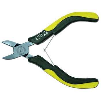 Cleste cu tais lateral ESD cu maner bimaterial cu dim. de 115 mm marca Egamaster Cleste cu tais lateral ESD cu maner bimaterial cu dim. de 115 mm marca Egamaster
