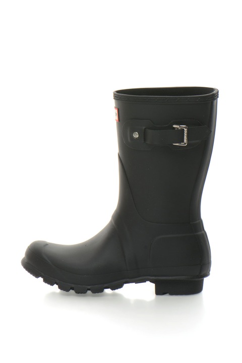 Hunter, Cizme medii impermeabile de ploaie cu bareta decorativa, Negru, 40