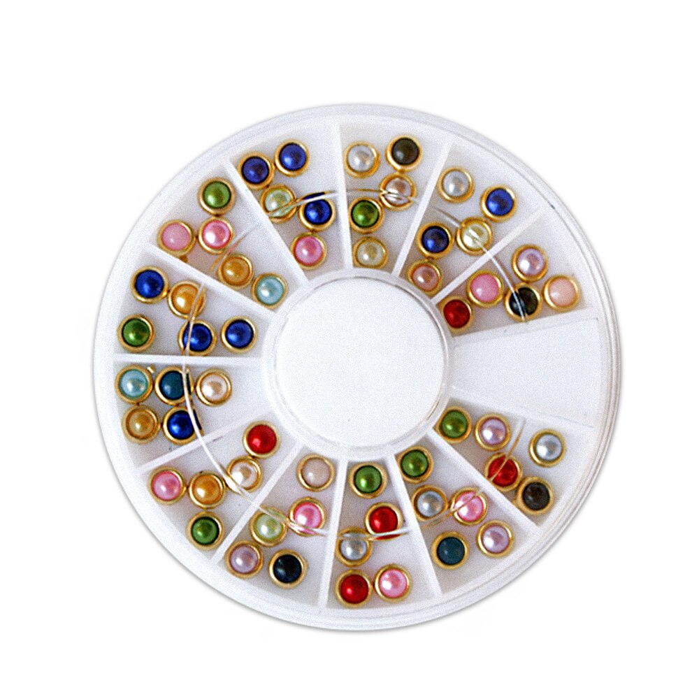 Disc Nail Art Pietricele Cu Rama Metalica, Culoare Multicolor, Brand E-Unghii