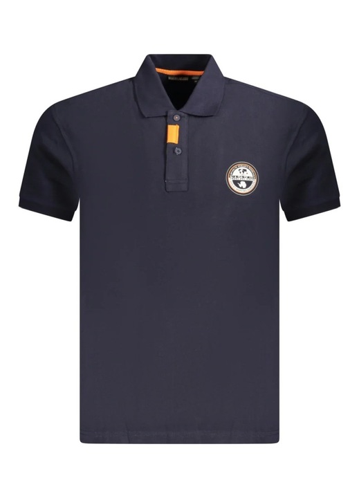 Tricou polo barbati, cu imprimeu cu logo, Regular fit, Napapijri, Bleumarin, Bleumarin