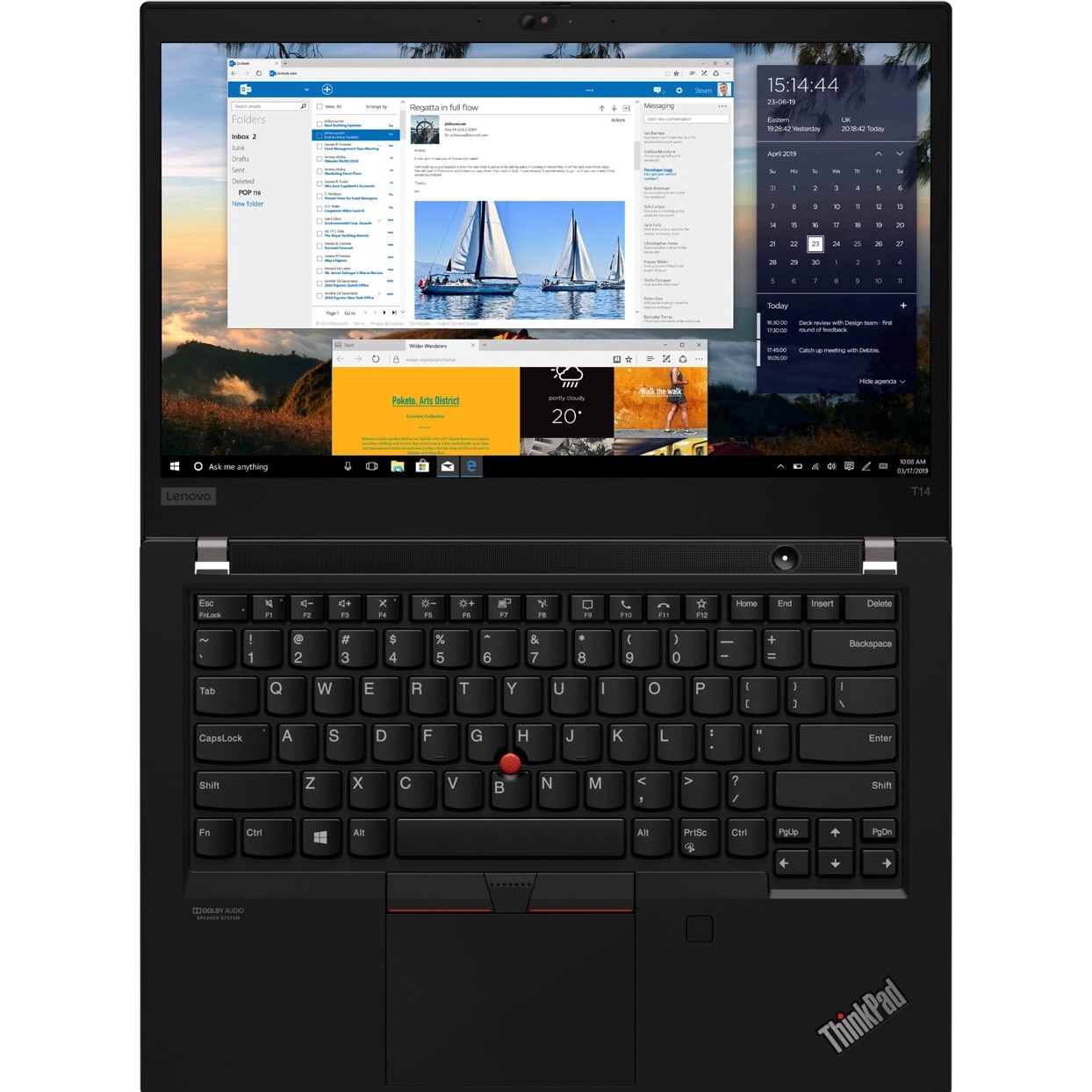Laptop Lenovo ThinkPad T14 G1 (Intel), 14" FHD IPS, Intel Core i5-10310U 4-core, 16 GB DDR4, 1TB SSD m2 PCIe, Intel UHD Graphics, Windows 10 Pro, 1.55kg Black