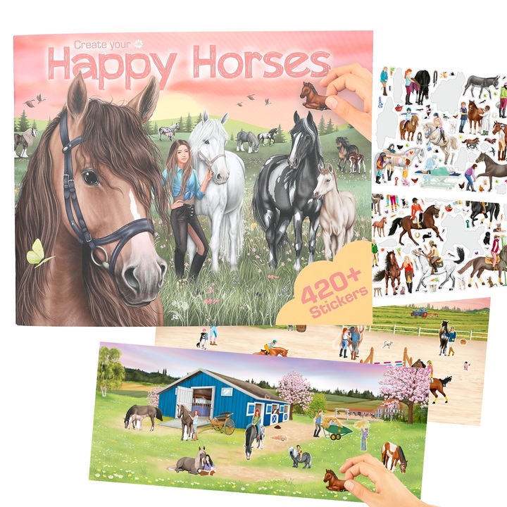 Комплект от 400 стикера MISS MELODY HAPPY HORSES, Многоцветни