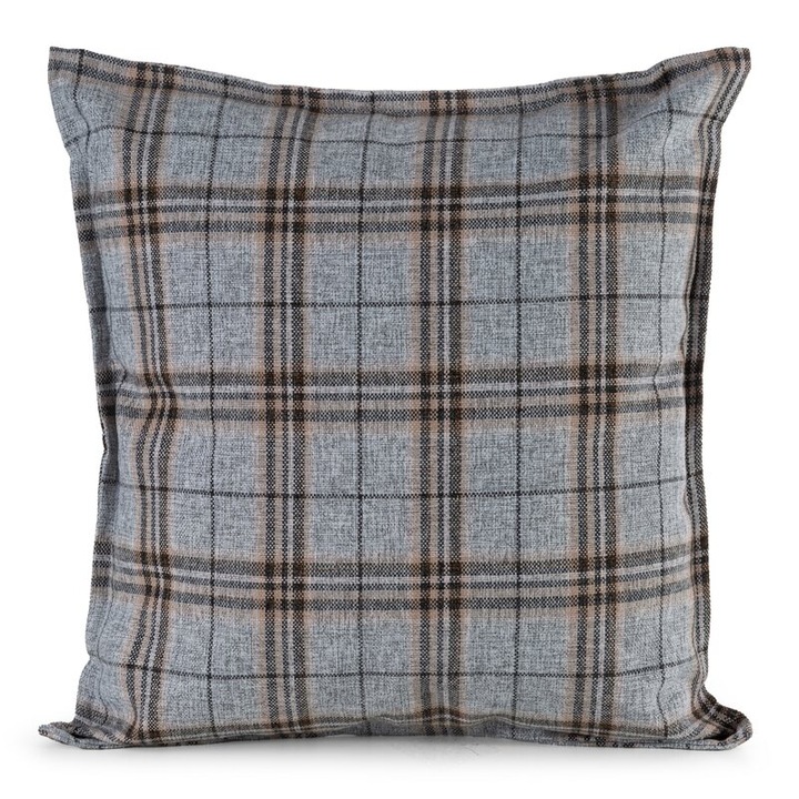 Perna decorativa, 45x45cm, argintie, 100% poliester, set de 2 bucati