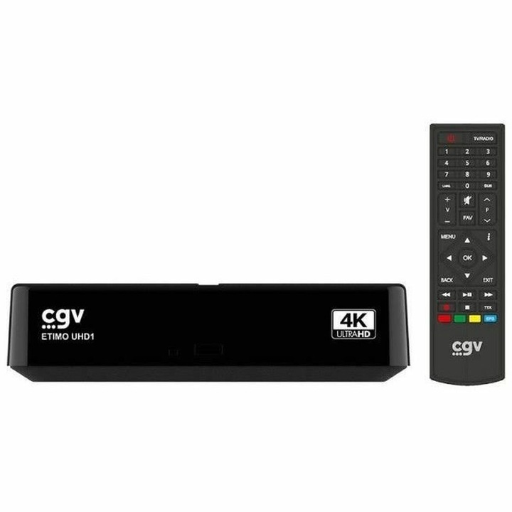 Тунер DTT CGV ETIMO UHD1, 4K Ultra HD, черен, 13 см