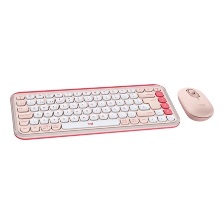 Set Tastatura si Mouse Logitech POP ICON QWERTY Roz, Wireless - eMAG.ro