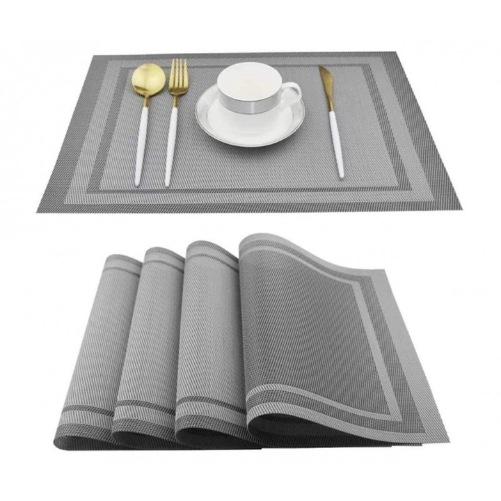 Napron de masa, ECARLA, gri, rezistent la apa, dreptunghiular, MP34S