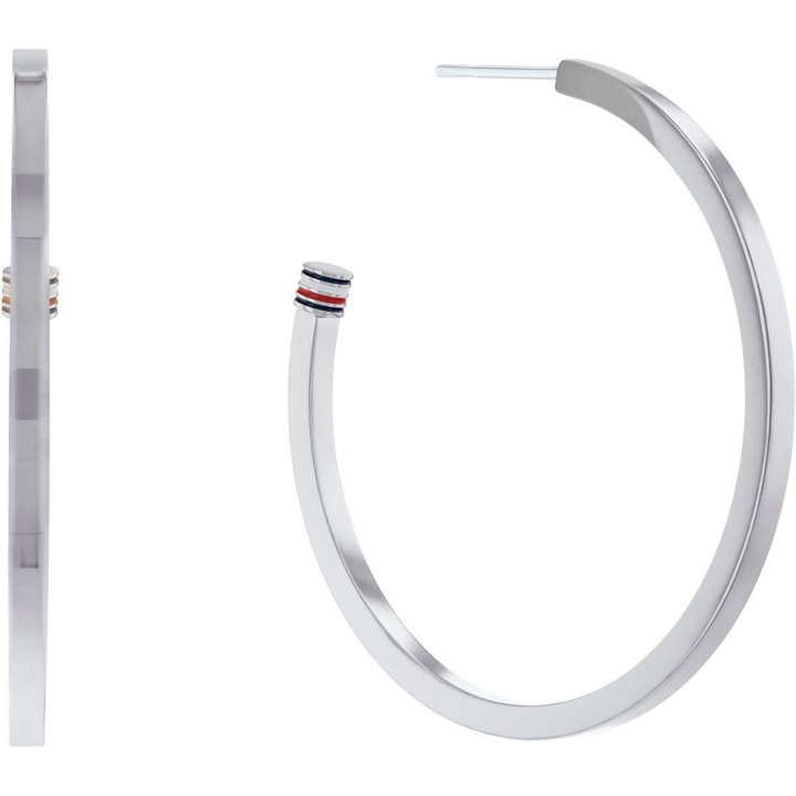 Cercei Tommy Hilfiger, inox, 3.5 cm, argintiu