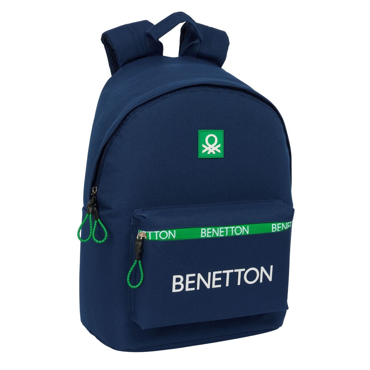 Rucsac laptop Benetton, albastru inchis, 31x41x16cm, compartiment pentru notebook pana la 14.1"