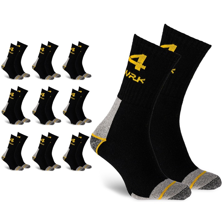 Работни чорапи, Hades, 9 чифта, Терморегулиращи свойства, Защита от влага, Висок комфорт при носене, Подсилен гръб и пръсти, Универсални, 41-46, Кафяви