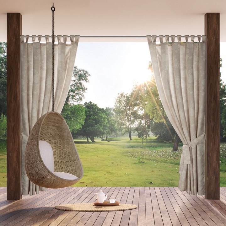 Függöny 155x220cm, púderrózsaszín, vízálló, 100% poliészter