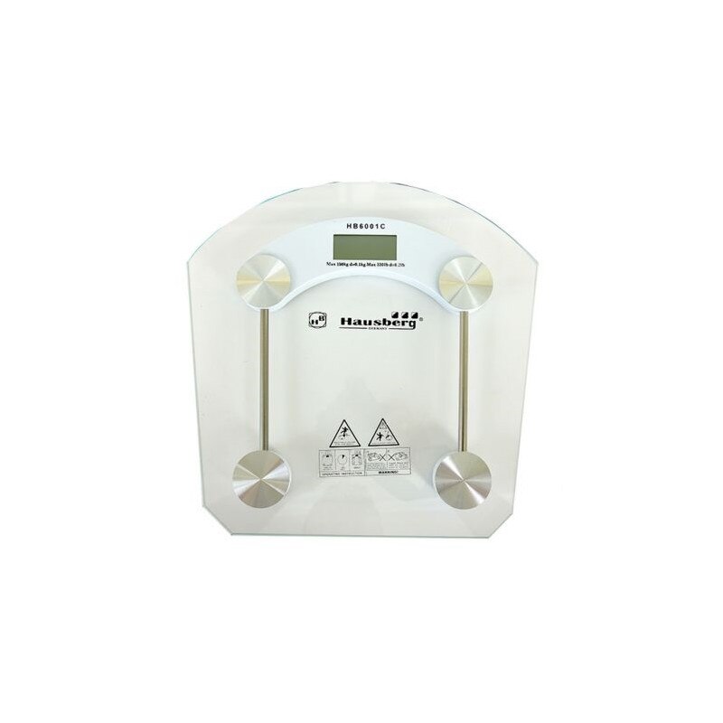 Cantar digital Hausberg, 150 kg, LCD, platforma sticla