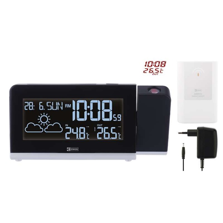 EMOS E8466 Meteorológiai állomás, fekete