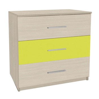 Comoda cu 3 sertare, Ferrara/Verde lemon Comoda cu 3 sertare, Ferrara/Verde lemon