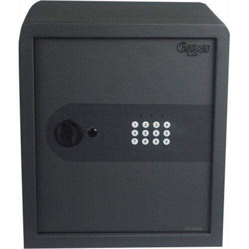 Seif electronic si cheie Planet Safe 39AT, 393 x 350 x 300 mm, Otel, Negru