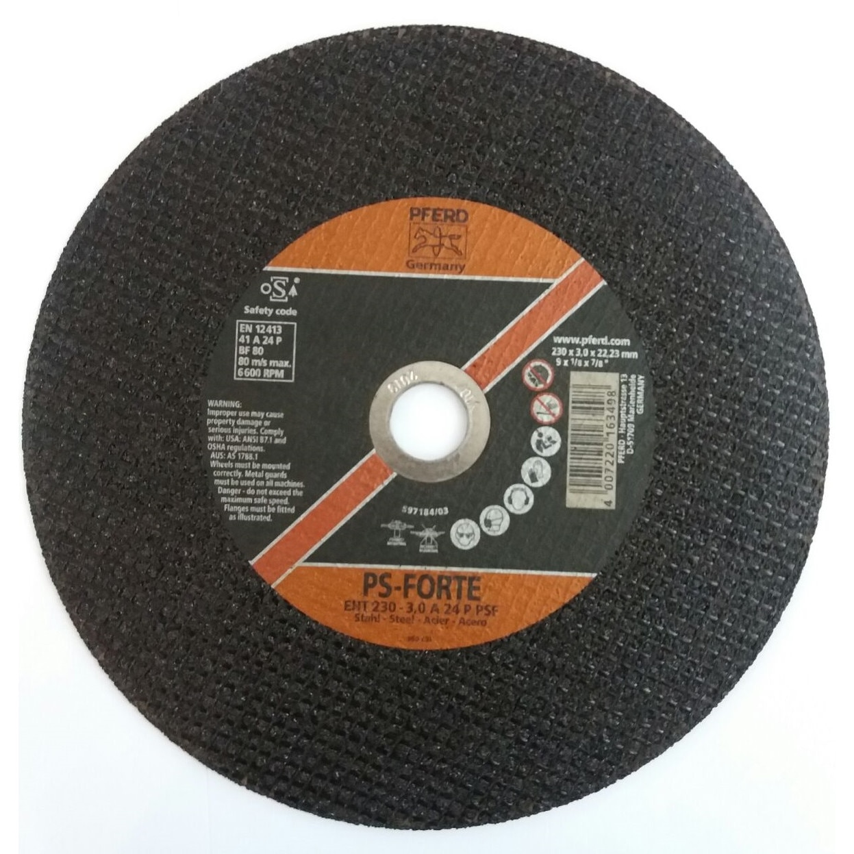 Disc taiere metal PFERD 230x22.23x3.0 mm A24 P PSF