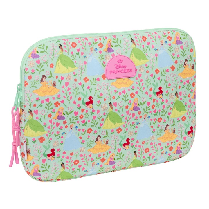 Disney Princess Bloom laptoptok, zöld és rózsaszín, 15,6", 39,5x27,5x3,5 cm