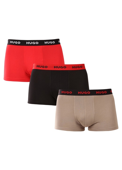 Set 3 boxeri barbati HUGO multicolor, material confortabil, bumbac