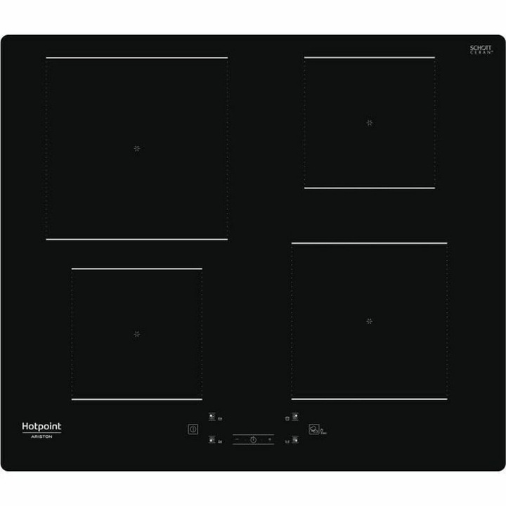 Plita inductie Hotpoint HQ5660SNE, 4 zone gatit, 7200 W, Power Boost, control touch, blocare copii, sticla ceramica neagra, 60 cm