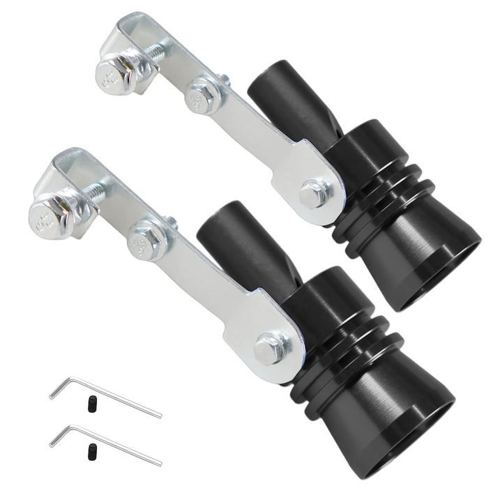 Kipufogó síp, SINBINTA, Autó kipufogó síp, Turbó hang, 2400 cm3 feletti motorokhoz, kipufogócső átmérő 56-85 mm, Könnyen felszerelhető, Ellenálló, Bármilyen típusú autóhoz, Alumínium ötvözet, XL, Fekete