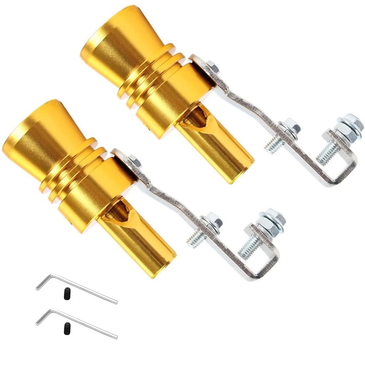 Fluier toba esapament SINBINTA XL, Aur, Aliaj de aluminiu, 56-85mm, Set 2 bucati