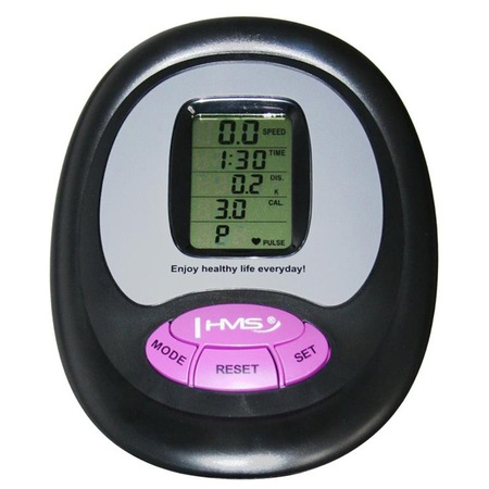 Bicicleta fitness magnetica HMS M9239, volanta 9 kg, greutate maxima utilizator 120 kg, negru/mov