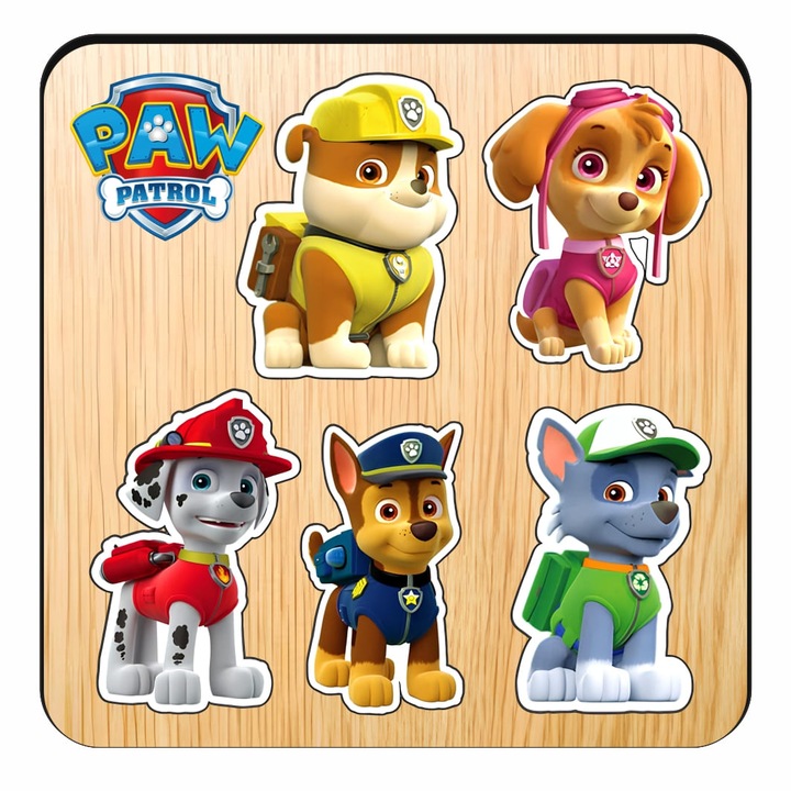 Fa puzzle, Paw Patrol, 5 db, Multicolor, 12×12 cm, PDUV123