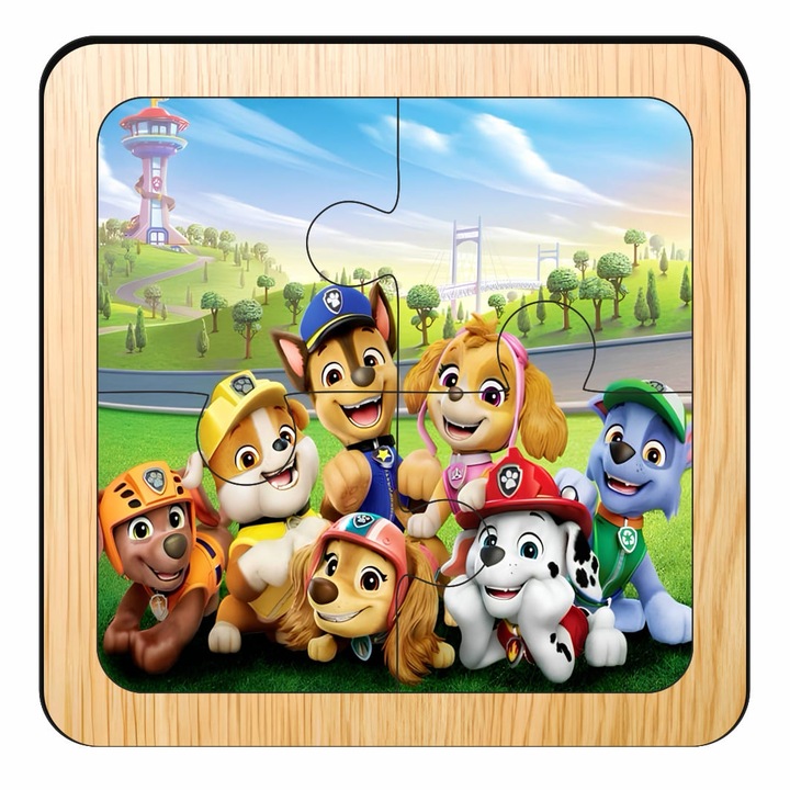 Fa puzzle, Paw Patrol, 4 db, Multicolor, 10×10 cm, PDUV099