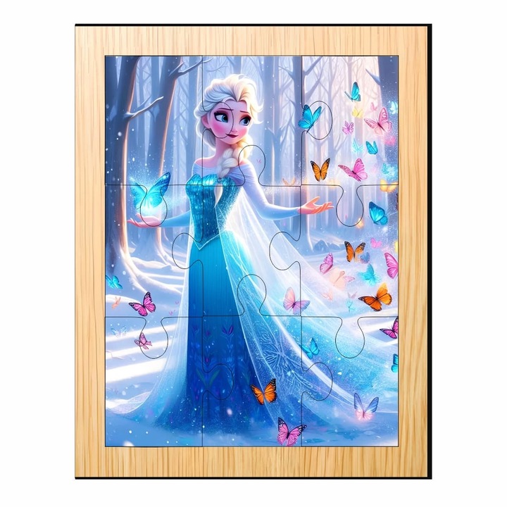 Fa puzzle, Elsa, 9 db, Többszínű, 15×12 cm, PDUV083