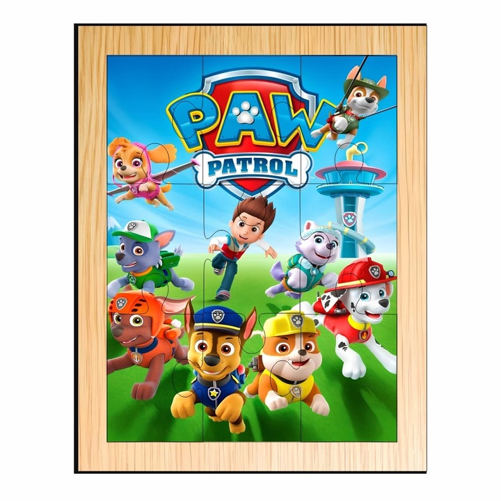 Fa puzzle, Paw Patrol, 9 db, Multicolor, 15×12 cm, PDUV066