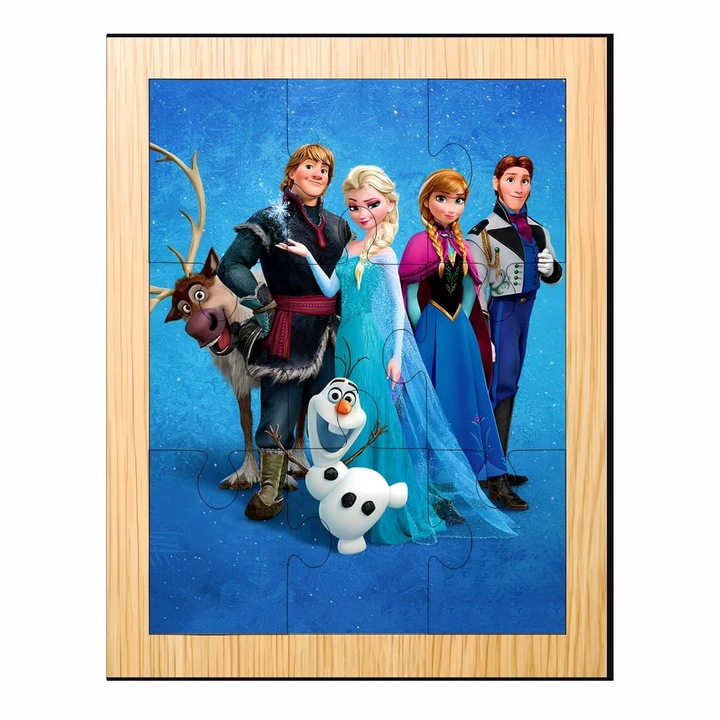 Fa puzzle, Elsa, 9 db, Többszínű, 15×12 cm, PDUV081