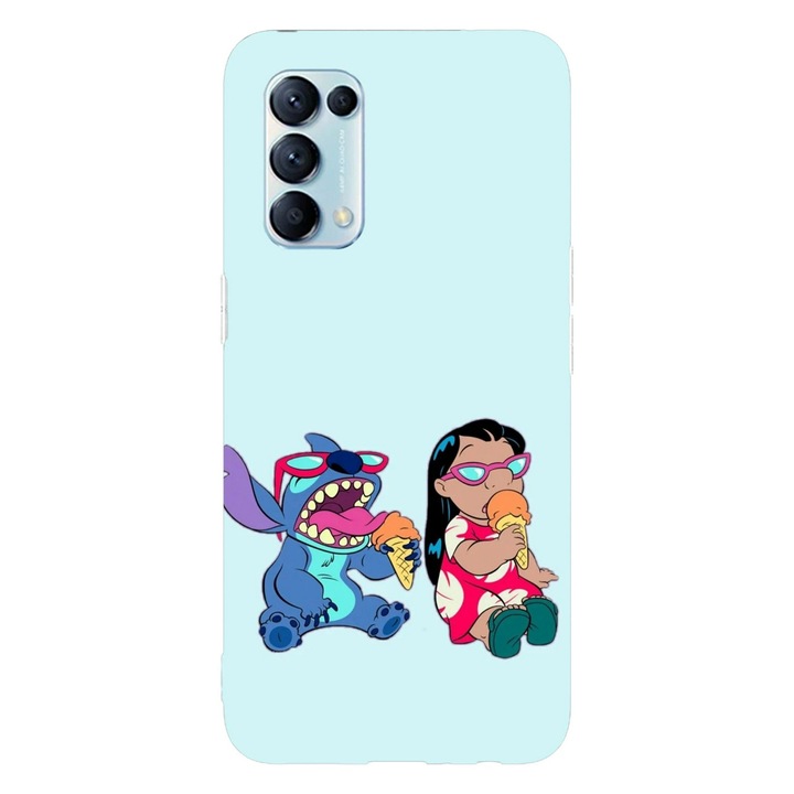 Telefontok kompatibilis: Oppo A80, Viceversa, Icecream Time Lilo & Stitch modell, szilikon, TPU