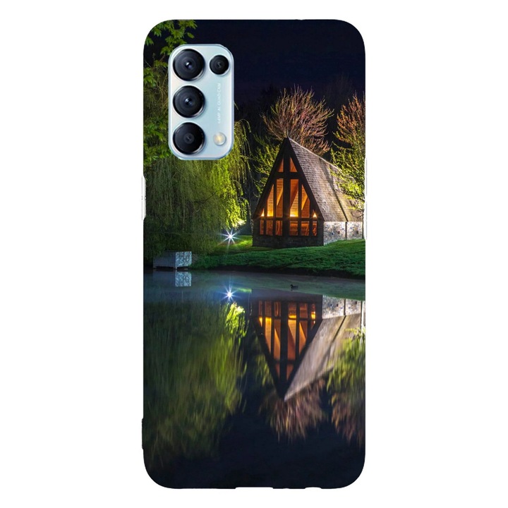 Калъф за телефон, съвместим с Oppo Reno 12 Pro, Viceversa, модел Lake cottage, силикон, TPU