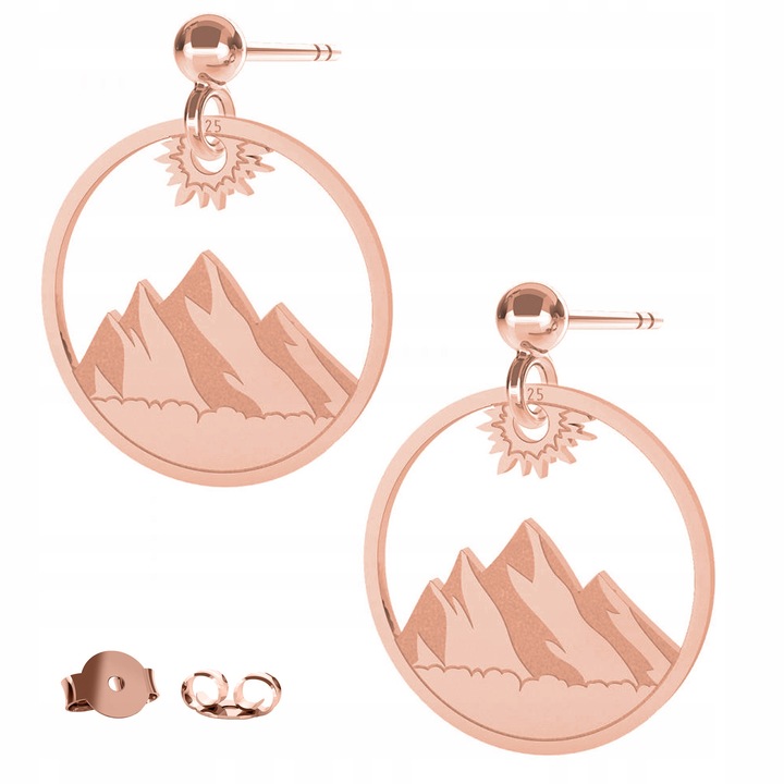 Cercei, Larezo, Calatorie Superioara, Argint 925, Zirconiu, Pentru Femei, Inaltimea Pandantivului 16 mm, Inchidere Tip Stift, Cutie Premium Pentru Bijuterii In Ambalaj De Cadou, Roz