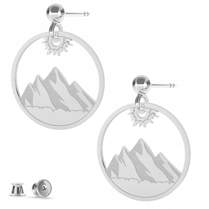 Cercei, Larezo, Model Superior, Argint 925, Zirconiu, Inaltimea Pandantivului 16 mm, Inchidere Cu Stift, Cutie Premium Pentru Bijuterii In Ambalaj Cadou, Argintiu