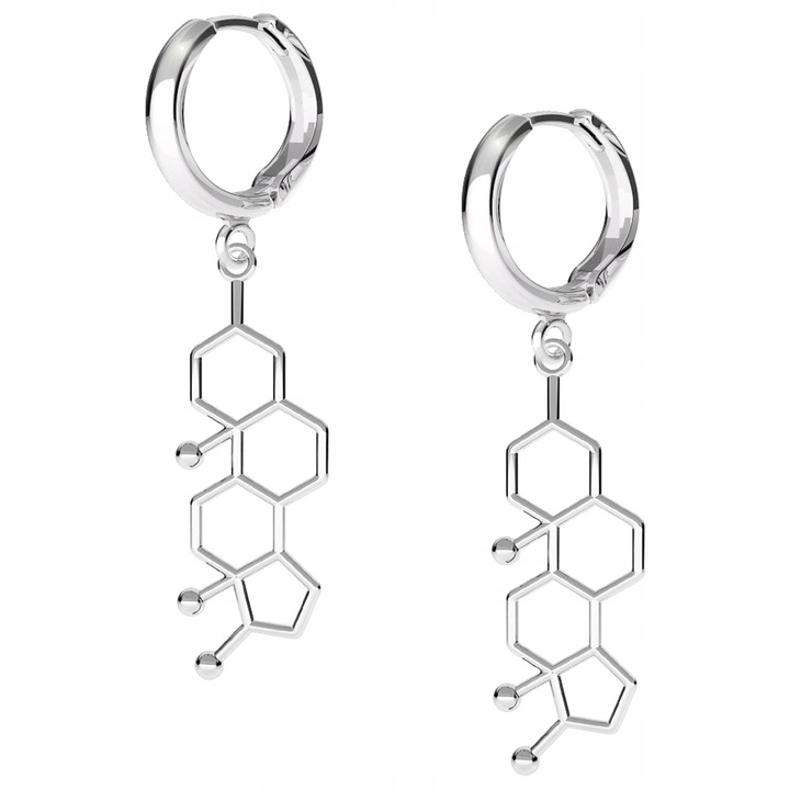 Fülbevaló, Larezo, Tesztoszteron, 925 ezüst, angol zár, kampó magassága 17 mm, Talisman magassága 3.7 cm, antiallergén, cirkónia, 1 pár fülbevaló ékszerdobozban, ajándék, ezüst