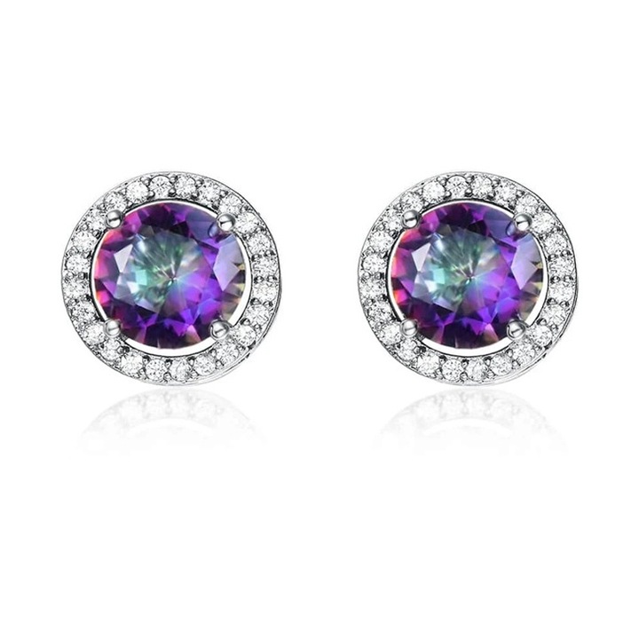 Cercei eleganti Vitral Light verde