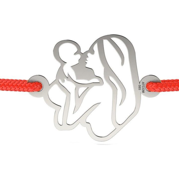 Bratara din aur alb model Mama cu copil