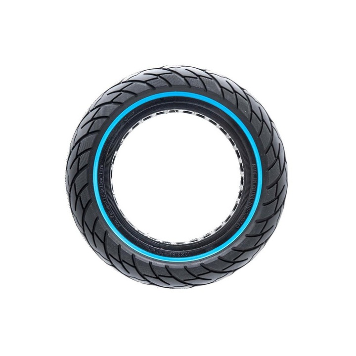 Anvelopa plina ultra-usoara 10x2.5 pentru jante 34mm Negru/Albastru