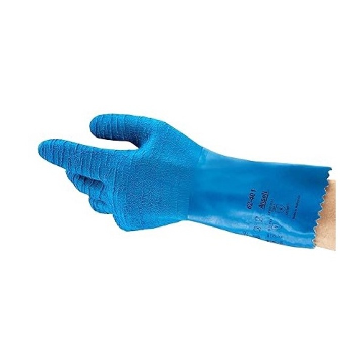 Manusi de protectie Ansell VersaTouch 62-401, Manusi pentru greu acoperite cu cauciuc natural, cu o captuseala din bumbac 100%, marimea 7/S, set de 6 perechi