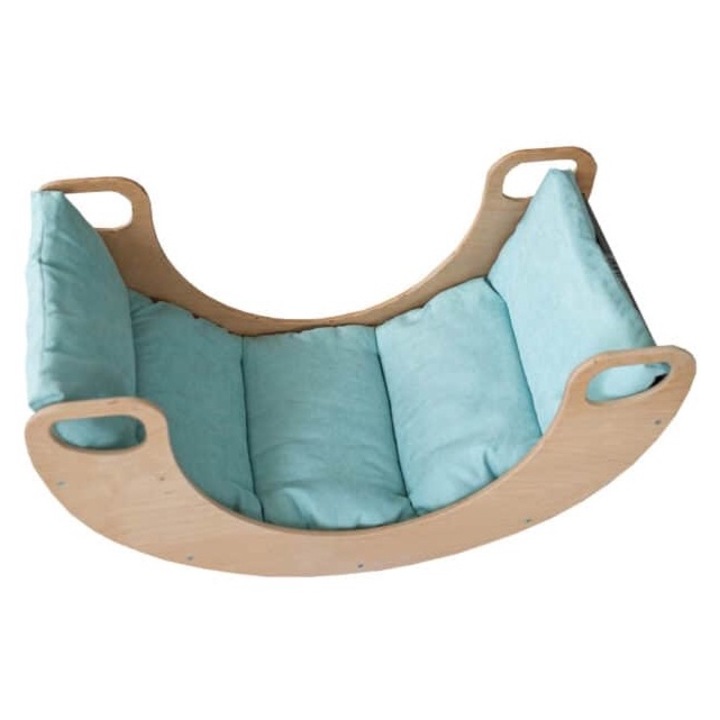 Saltea pentru balansoar Moon, Confort si siguranta pentru joaca celor mici, albastru, 120x45 cm