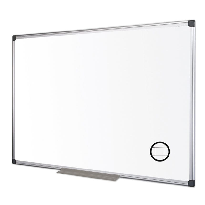Tabla nemagnetica cu patratele fine 2.5 cm si rama din aluminiu Bi-Office - 60x90 cm